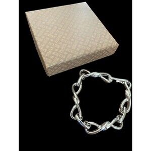 Vintage 1976 Avon Clint Writschain 7.5” Men’s Bracelet With  Box Silvertone